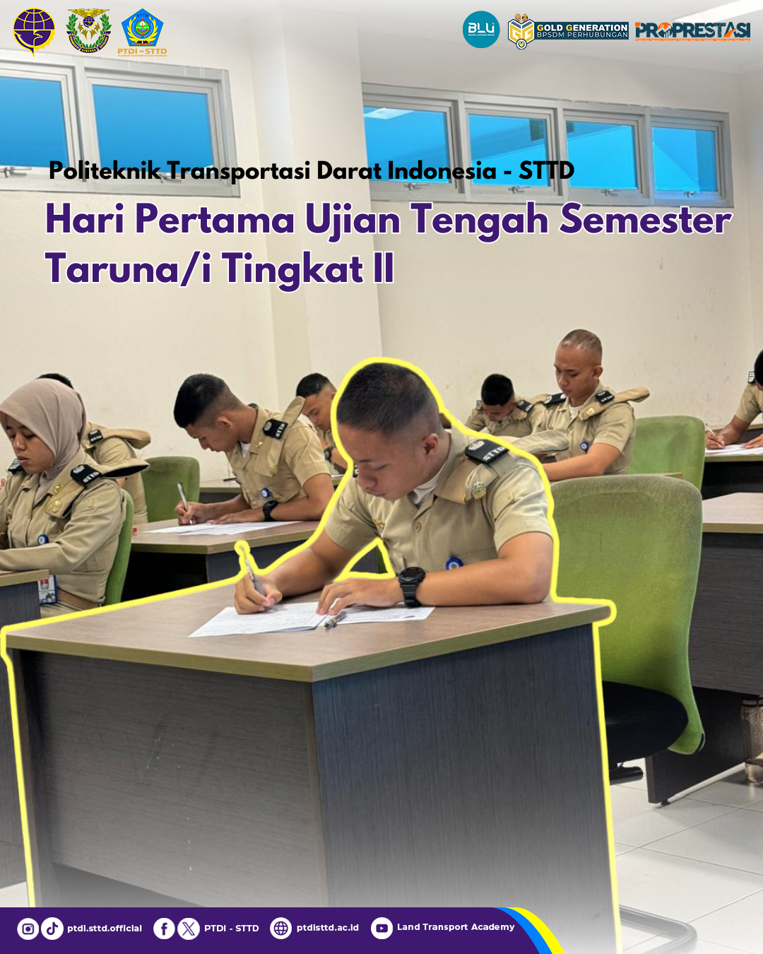 taruna/I Politeknik Transportasi Darat Indonesia – STTD Tingkat II melaksanakan Ujian Tengah Semester (UTS)